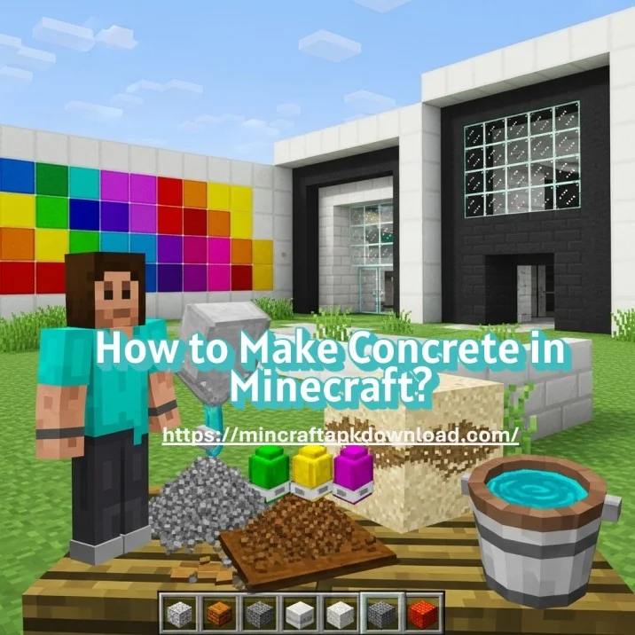 How to Make Concrete in Minecraft (Step by Step Crafting Guide for All Editions)